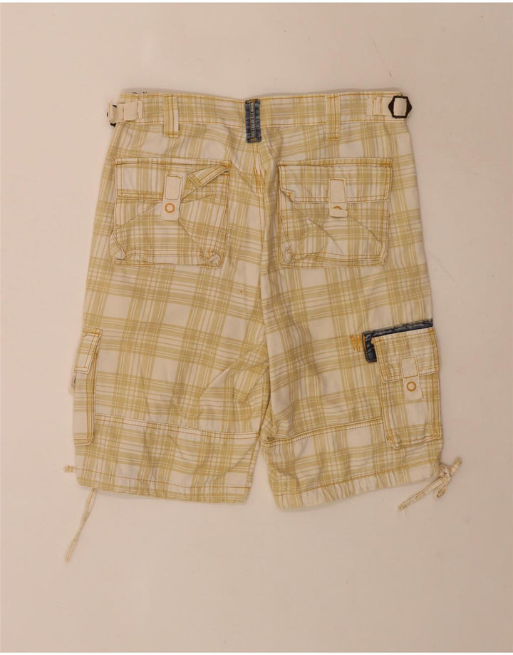 Vintage ανδρικό κανονικό σορτς Cargo IT 48 Medium W34 Beige καρό