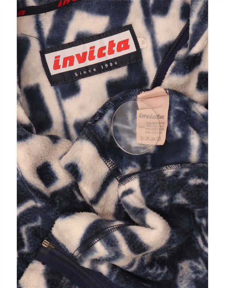 Invicta Mens Fleece Gilet UK 38 Medium Navy Blue Geometric Polyester