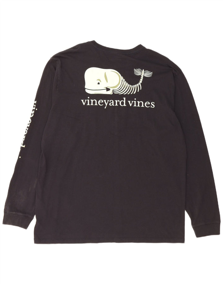 VINEYARD VINES Ανδρικό γραφικό τοπ μακρυμάνικο XL μαύρο βαμβακερό