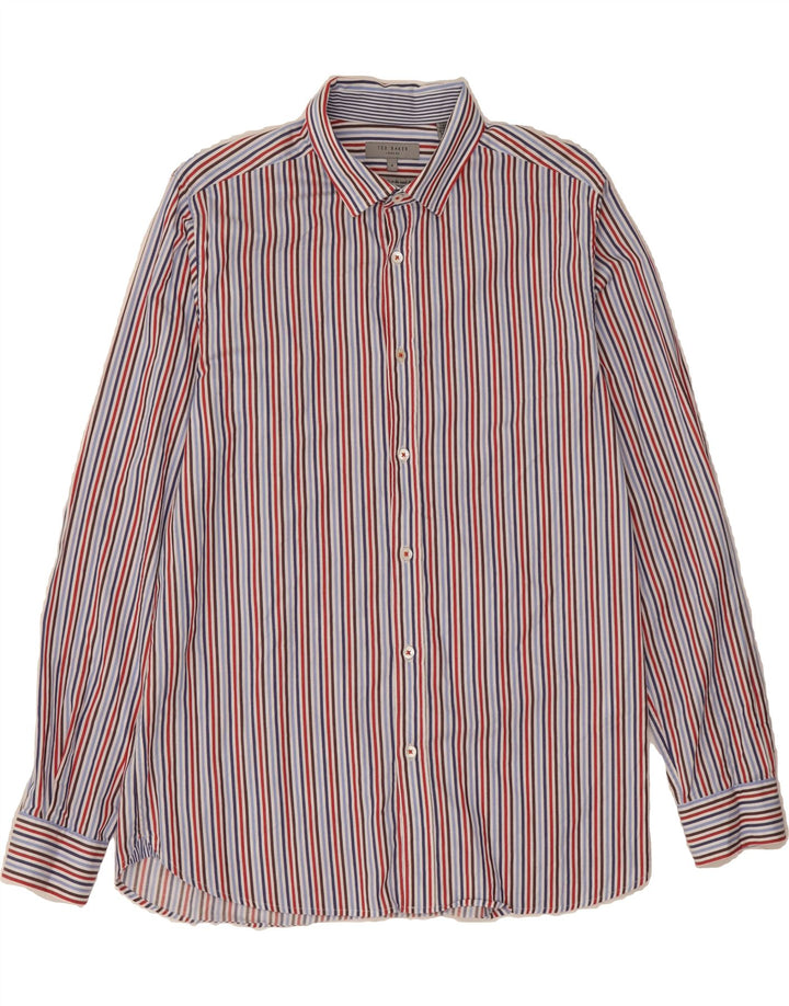 TED BAKER Mens Shirt Size 4 Large Multicoloured Striped Cotton Vintage Ted Baker and Second-Hand Ted Baker from Messina Hembry 