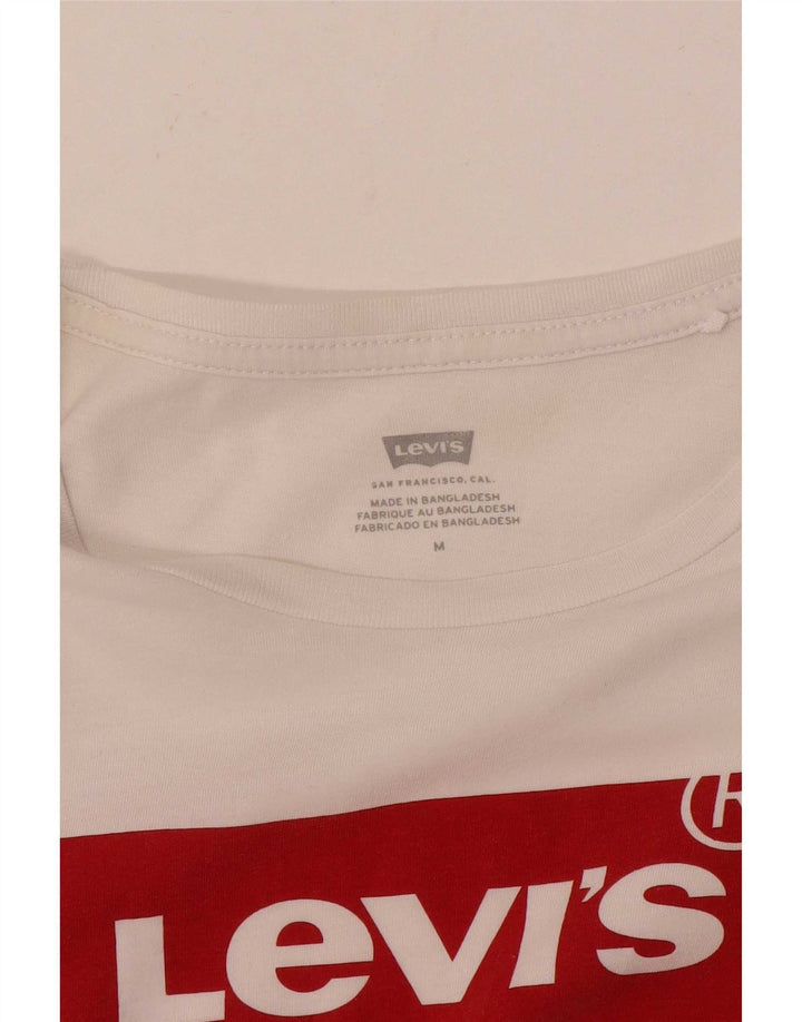Γυναικείο γραφικό T-Shirt Levi's Top UK 12 Medium White