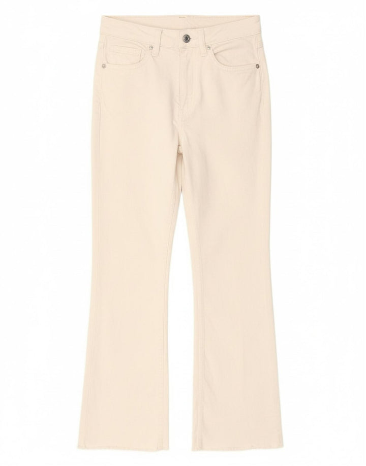 ZARA Womens Bootcut Cropped Jeans EU 36 XS W26 L24 White