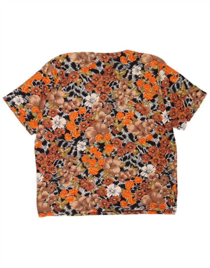 Vintage γυναικεία μπλούζα τοπ UK 14 μεσαία πολύχρωμη φλοράλ