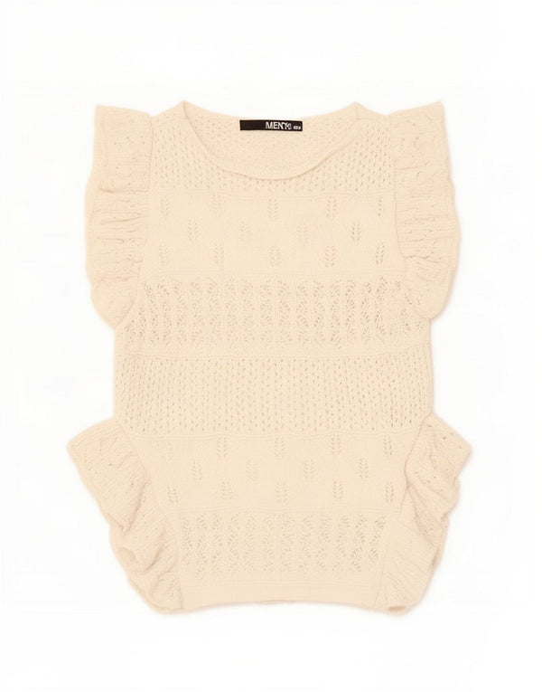 Zara Γυναικείο γιλέκο Crop Tank Top UK 8 Small Beige Polyester