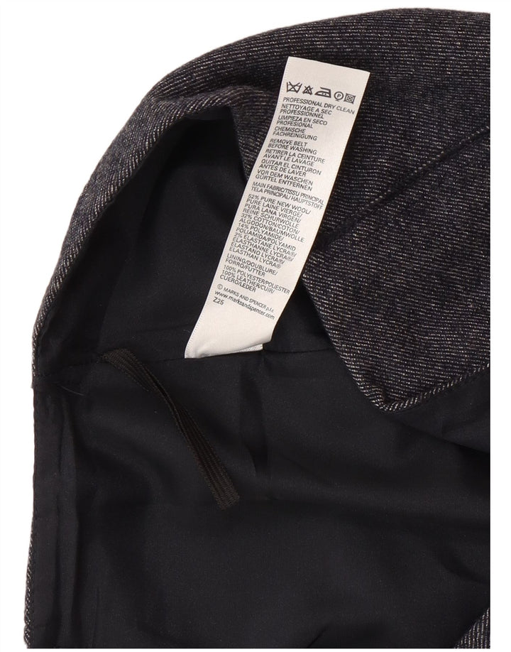 Marks & Spencer Γυναικεία Midi Φούστα UK 14 Medium W30 Navy Blue Wool