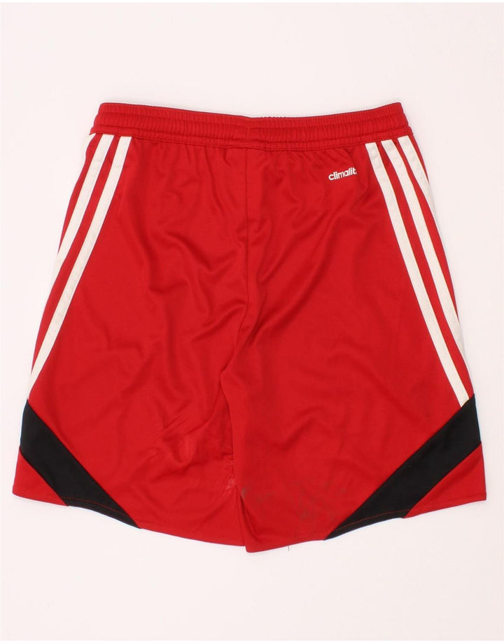 Αθλητικό σορτς Adidas Boys Climalite 9-10 ετών, μεσαίο κόκκινο χρώμα