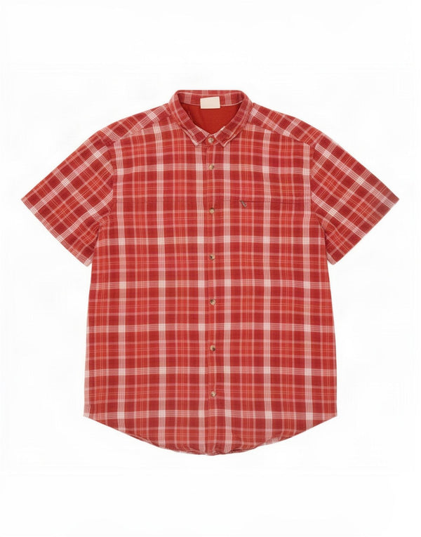 Ανδρικό κοντομάνικο πουκάμισο Mountain Warehouse 3XL Red Check Cotton