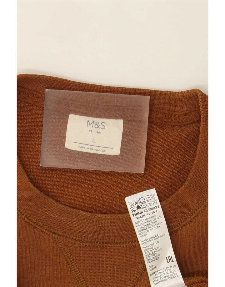 Ανδρικό φούτερ Marks & Spencer Jumper μεγάλο καφέ βαμβακερό