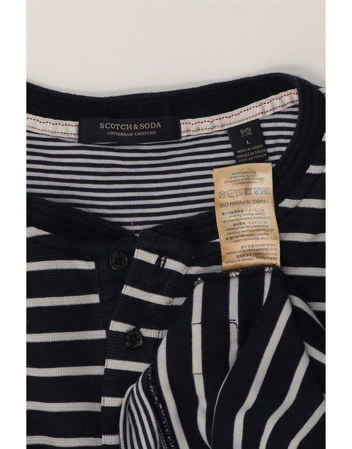 SCOTCH & SODA Ανδρικό μακρυμάνικο μπλουζάκι μεγάλο μπλε ναυτικό βαμβακερό ριγέ