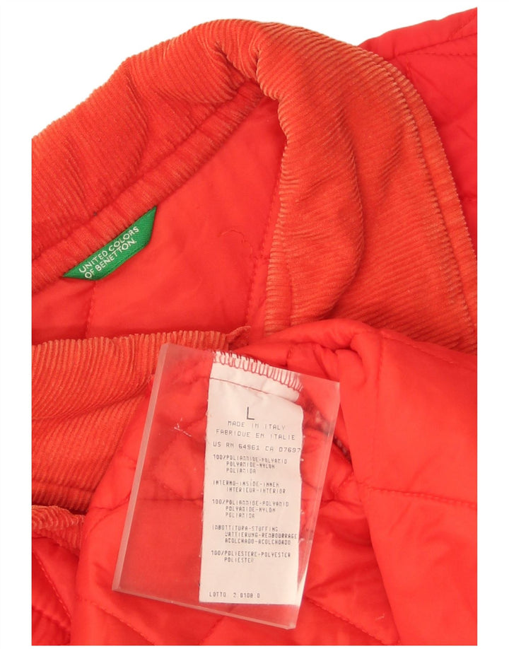 Μπουφάν Benetton Boys Quilted Jacket 13-14 Years Large Red Polyamide