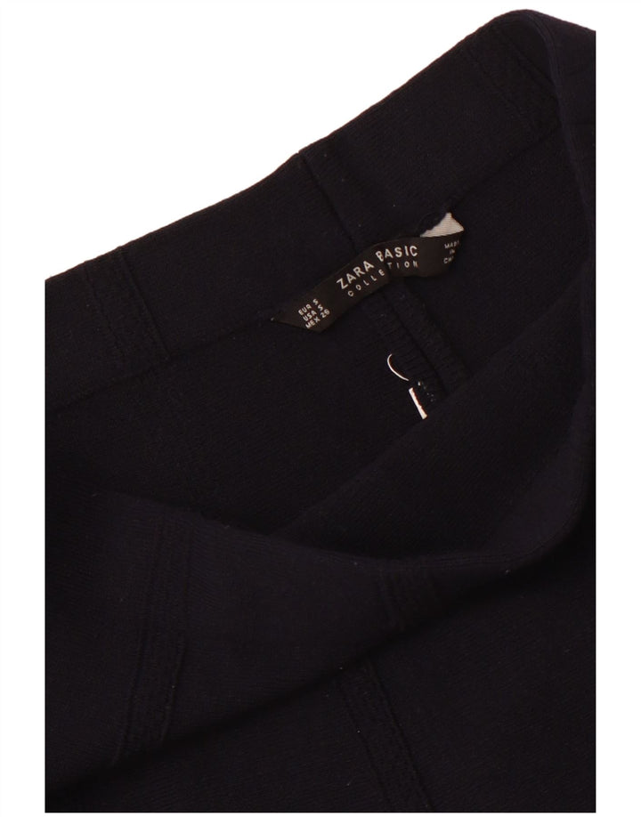 Zara Γυναικεία Πλεκτή Φούστα Α-Line UK 6 Small W26 Navy Blue