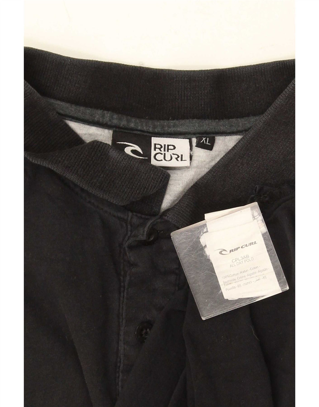 Ανδρικό πουκάμισο πόλο Rip Curl XL μαύρο βαμβακερό