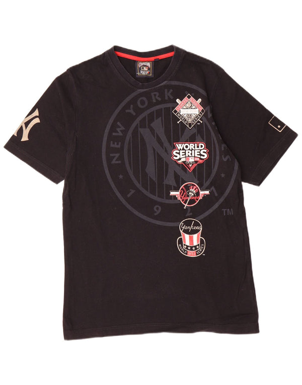 Ανδρικό γραφικό μπλουζάκι Majestic New York Yankees Top Medium μαύρο βαμβακερό