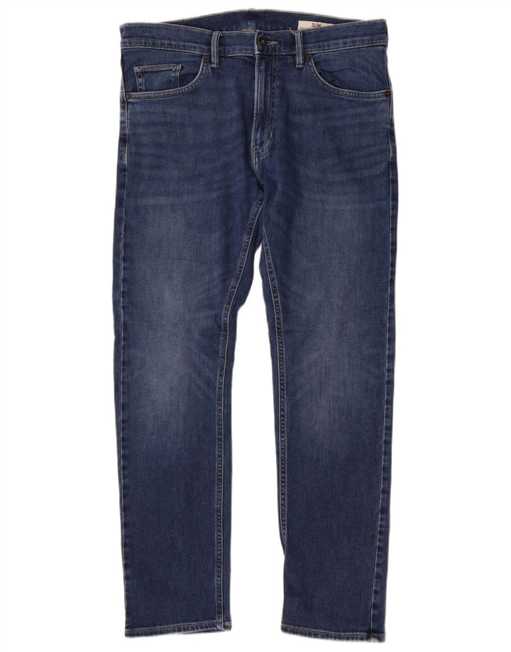 Ανδρικό Slim Jeans Marks & Spencer W34 L31 Blue Cotton