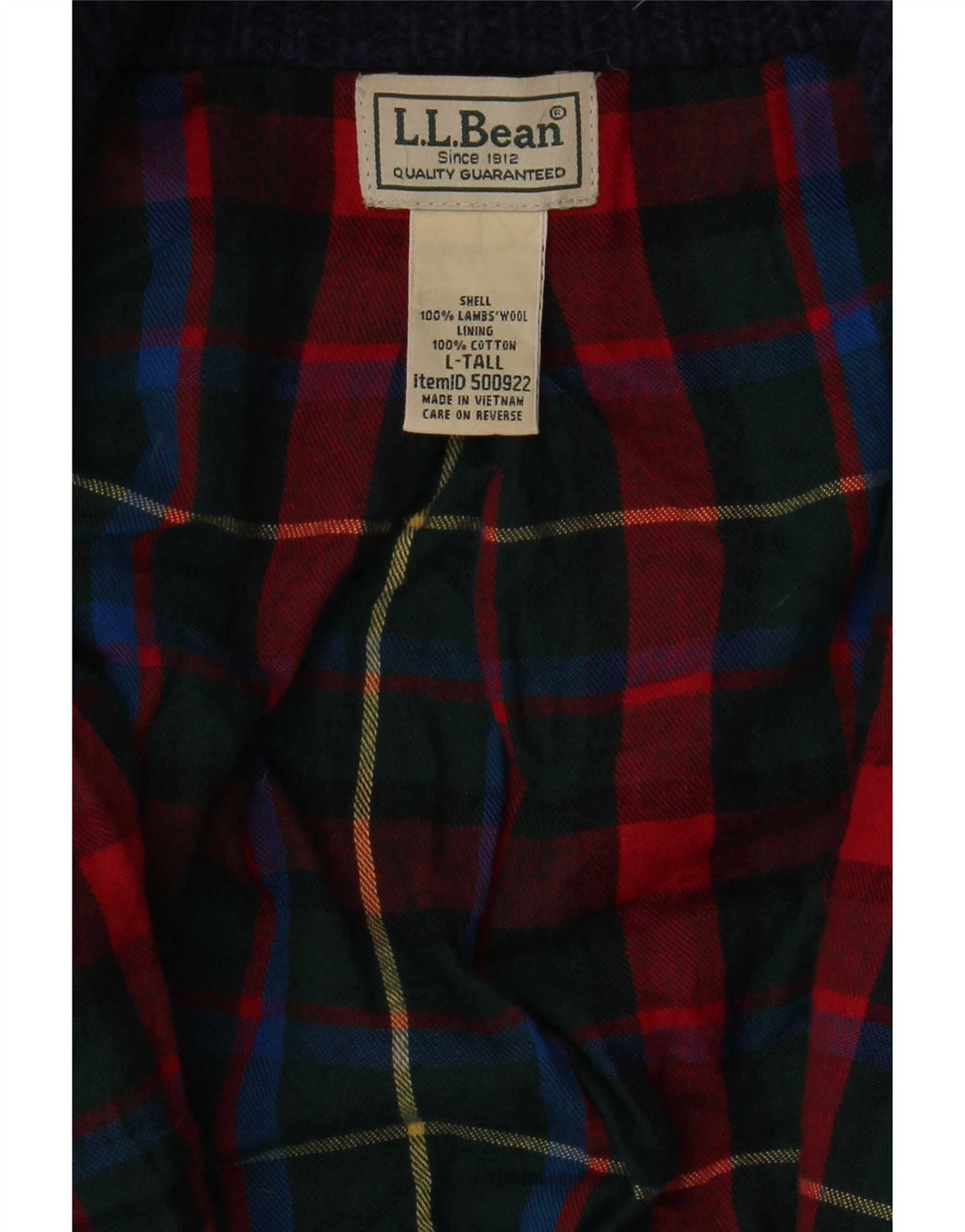 L.L.Bean Ανδρικό Ψηλό Ζακέτα πουλόβερ Large Navy Blue Lambswool