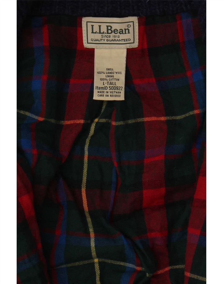 L.L.Bean Ανδρικό Ψηλό Ζακέτα πουλόβερ Large Navy Blue Lambswool