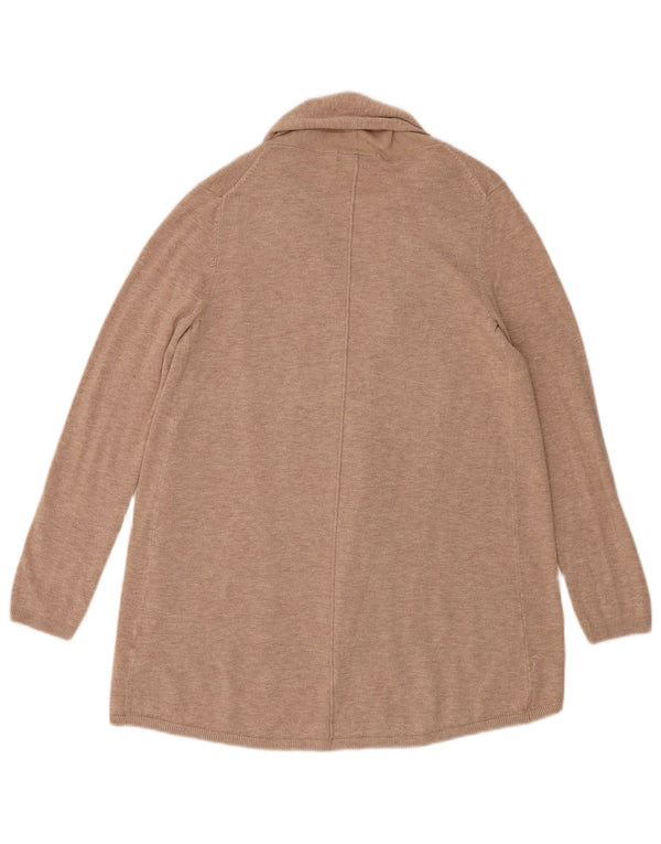Zara Γυναικείο Longline Ζακέτα πουλόβερ UK 14 Large Beige Flecked