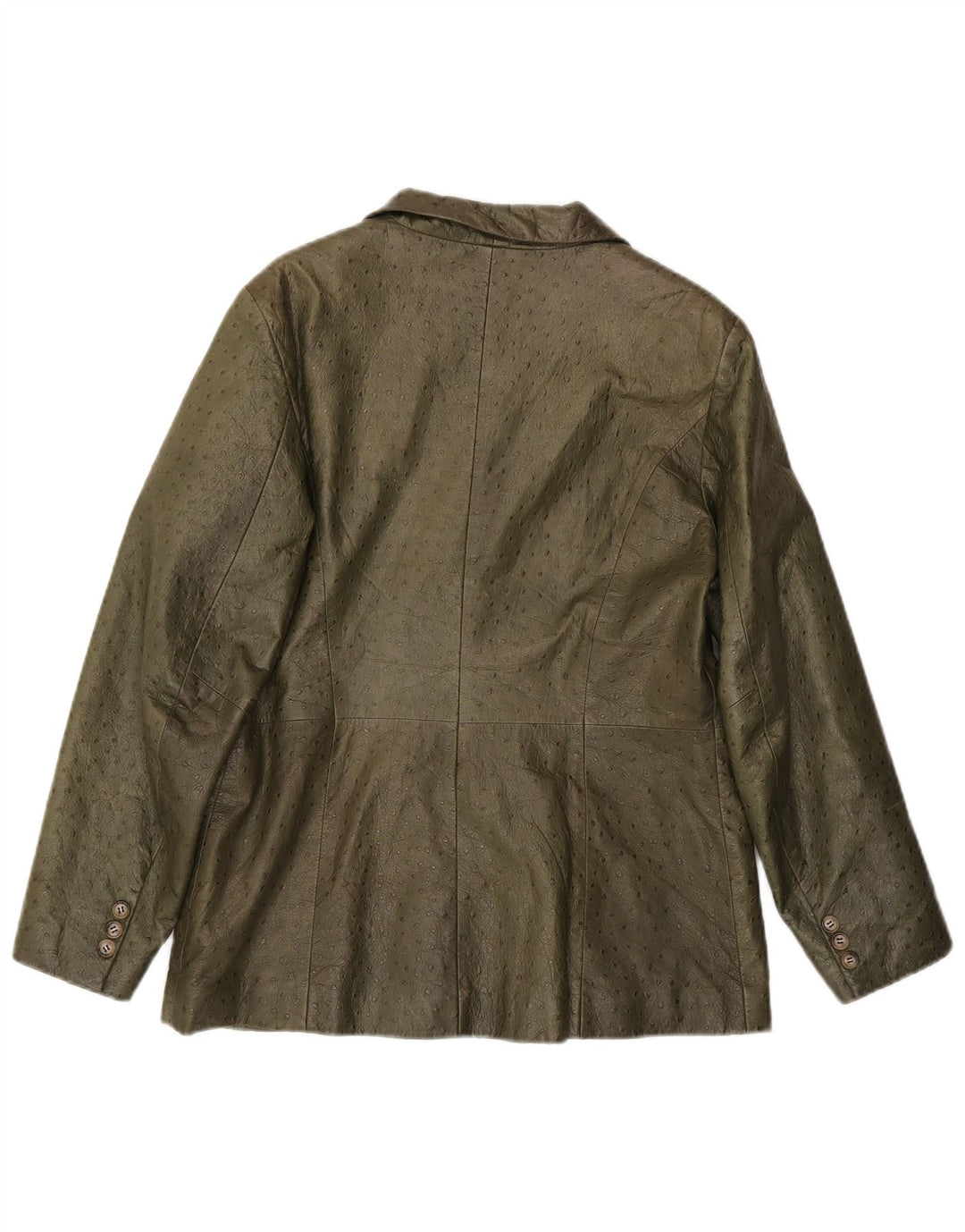 Vintage Γυναικείο Δερμάτινο Μπουφάν IT 46 Large Khaki Leather