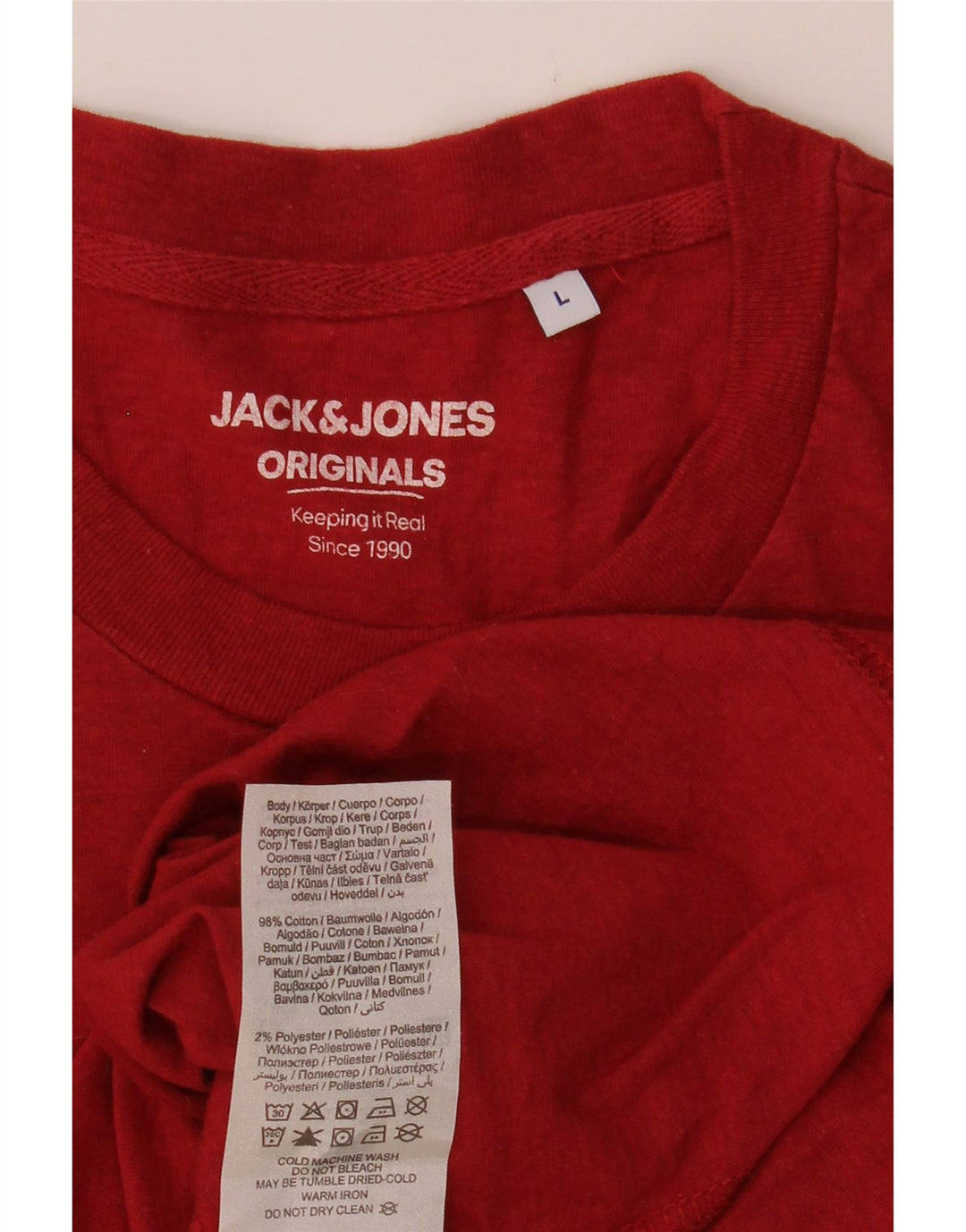 JACK & JONES Ανδρικό T-Shirt Top μεγάλο κόκκινο βαμβακερό