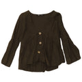 Zara Γυναικεία Μπλούζα Μπλούζα UK 10 Small Green Len