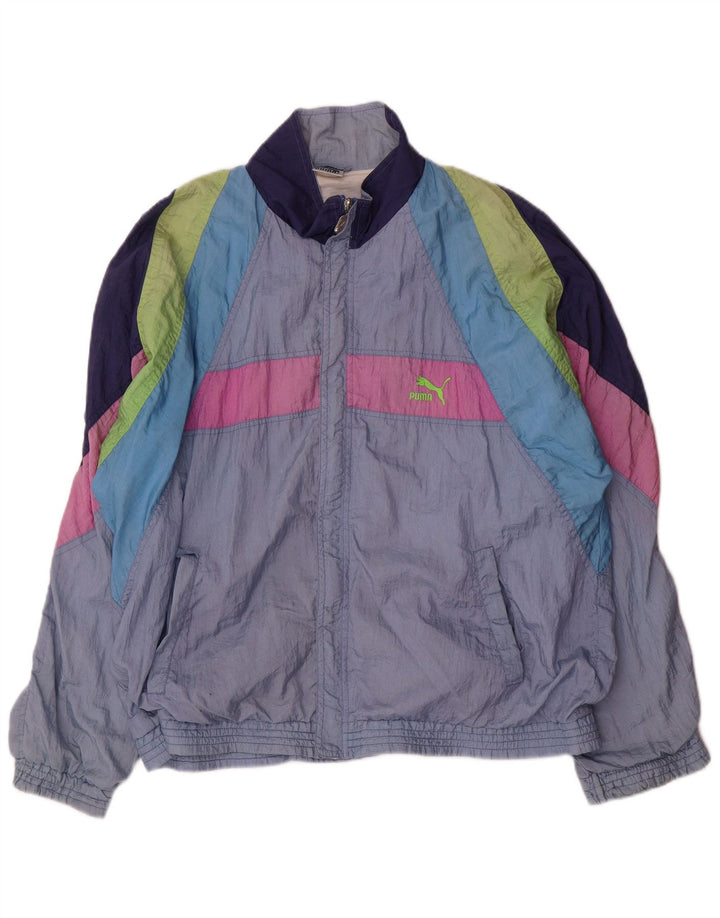Ανδρική φόρμα PUMA Top Jacket UK 40 Large Blue Colorblock Polyamide