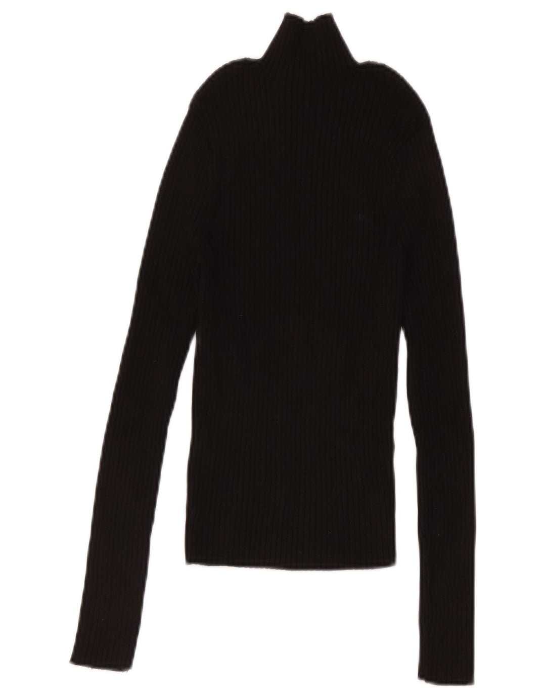 Zara Γυναικείο Crop Top μακρυμάνικο UK 12 μεσαία μαύρη βισκόζη