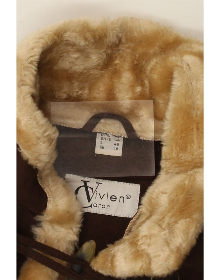 Vivien Caron Γυναικείο Μπουφάν Shearling Duffle UK 16 Large Brown