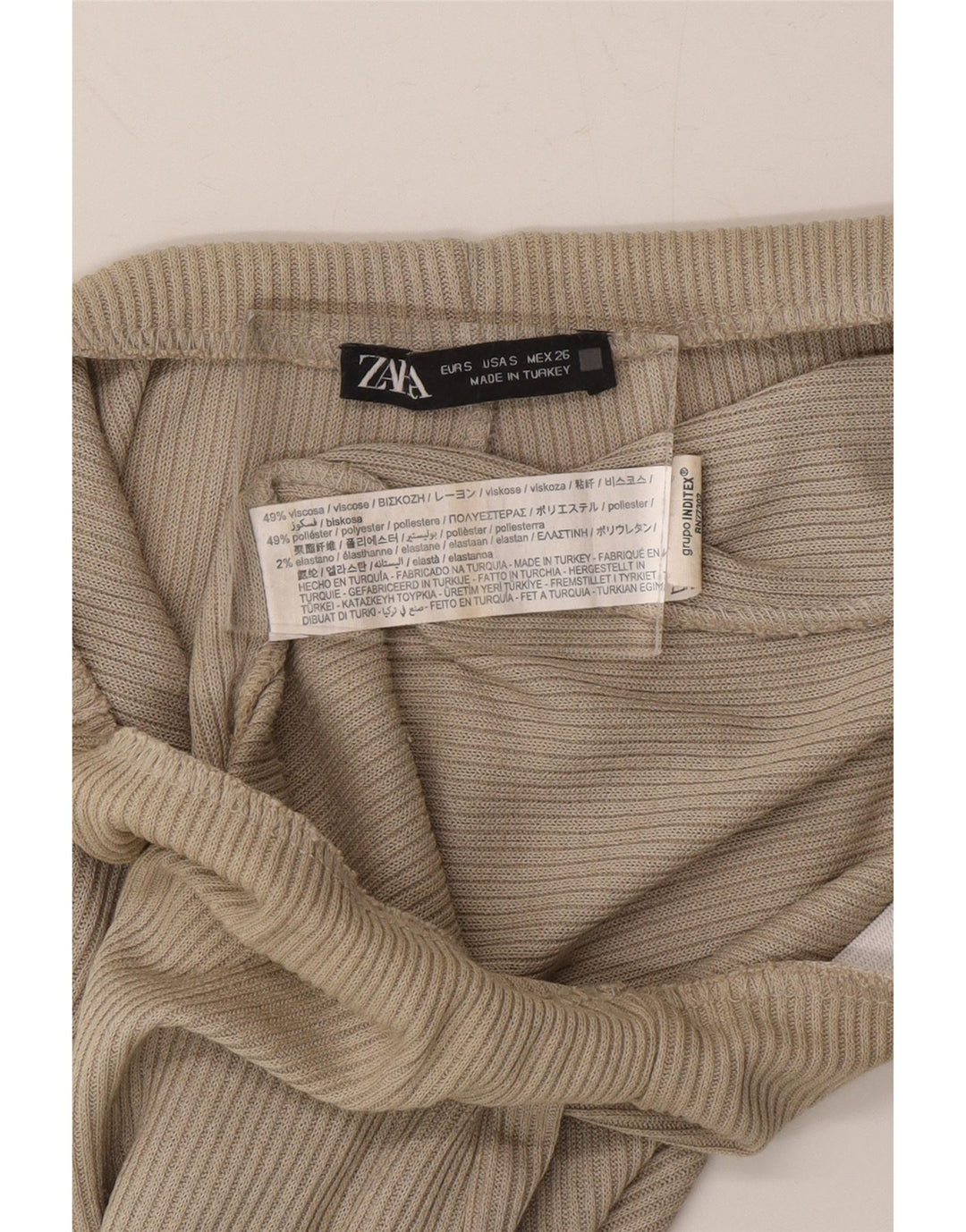 ZARA Womens Tracksuit Trousers UK 8 Small Beige Viscose Vintage Zara and Second-Hand Zara from Messina Hembry 
