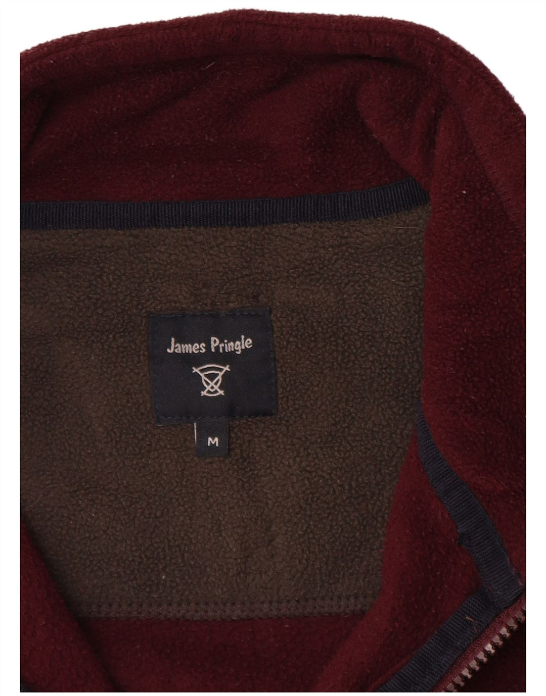 James Pringle Mens Fleece Gilet UK 38 Medium Burgundy Polyester