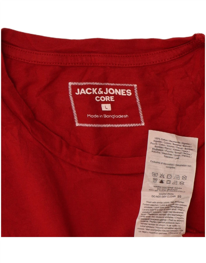 Jack & Jones Ανδρικό γραφικό μπλουζάκι Μπλουζάκι μεγάλο κόκκινο βαμβακερό