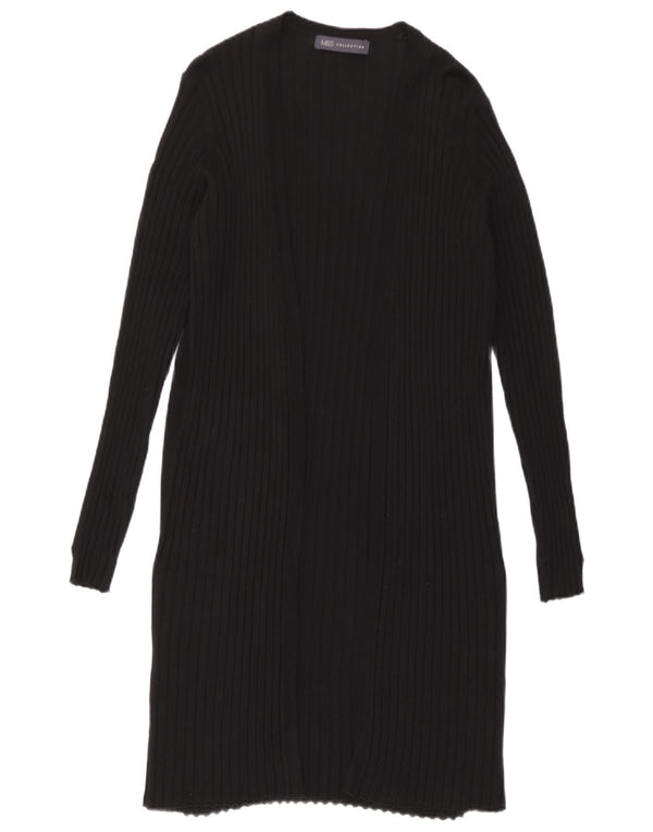 Marks & Spencer Γυναικείο Longline ανοιχτό πουλόβερ ζακέτα UK 10 Small Black