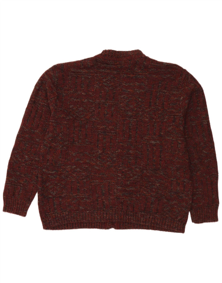 Angelo Greco Ανδρική ζακέτα πουλόβερ Μεγάλο Βουργουνδί μαλλί