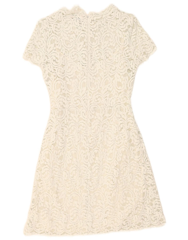 Jack Wills Γυναικείο Δαντελένιο Φόρεμα UK 8 Small White Floral