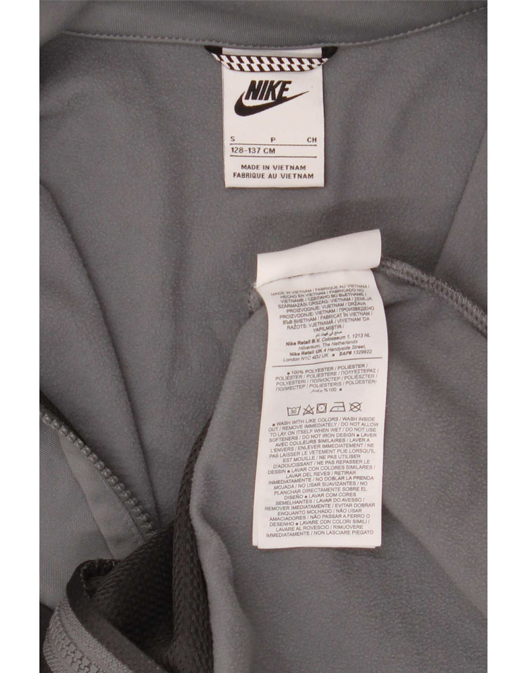 Μπουφάν Nike Boys Graphic αθλητική φόρμα 8-9 ετών Small Grey Colourblock