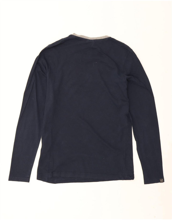 Jack & Jones Ανδρικό γραφικό μπλουζάκι με μακρυμάνικο μεσαίο ναυτικό βαμβακερό