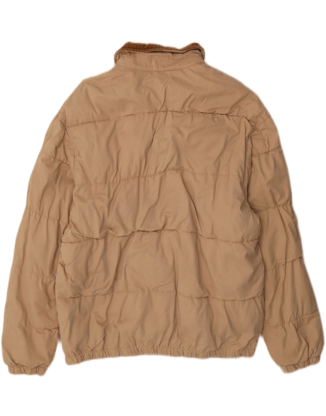 Zara Ανδρικό Bomber Jacket UK 40 Large Beige Colourblock Polyester