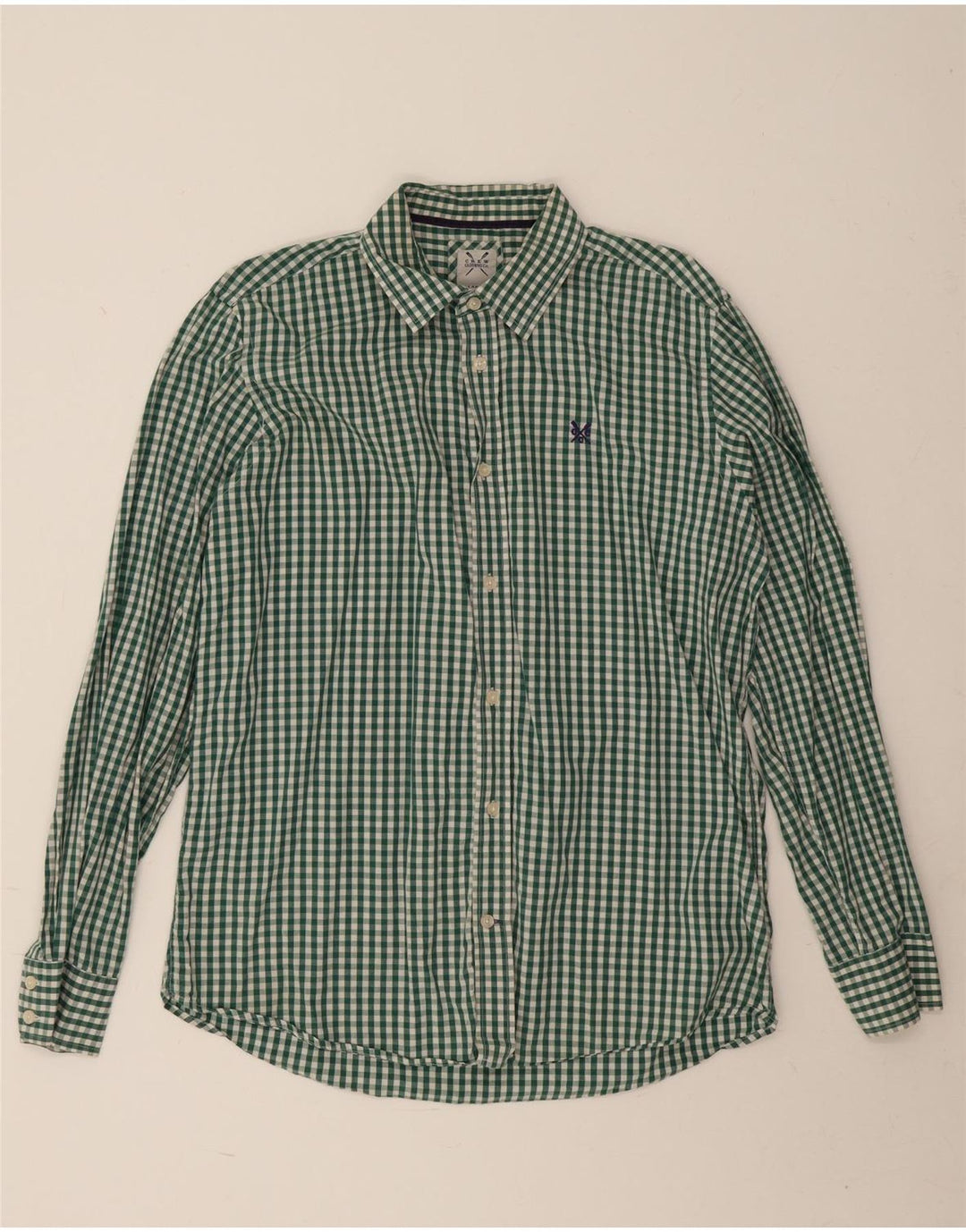 Ανδρικό πουκάμισο Crew Clothing Μεγάλο πράσινο βαμβακερό Gingham