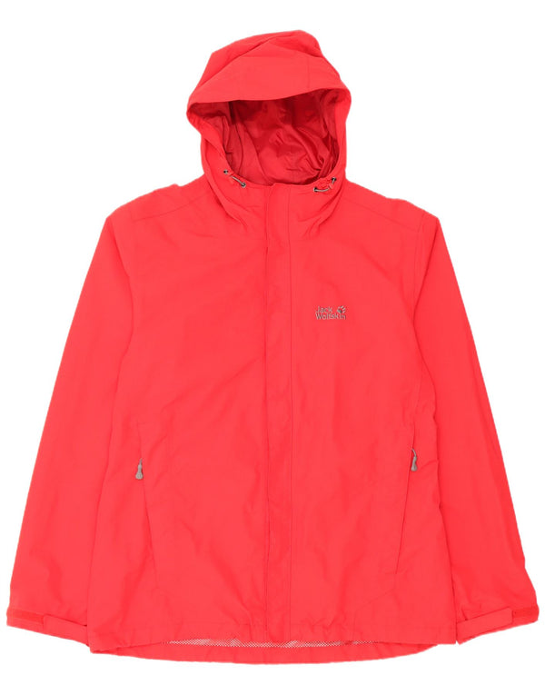 Jack Wolfskin Ανδρικό μπουφάν βροχής με κουκούλα UK 40/42 μεγάλο κόκκινο νάιλον