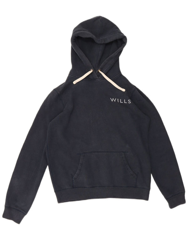 Jack Wills Γυναικείο γραφικό υπερμεγέθη κουκούλα UK 10 Small Navy Blue