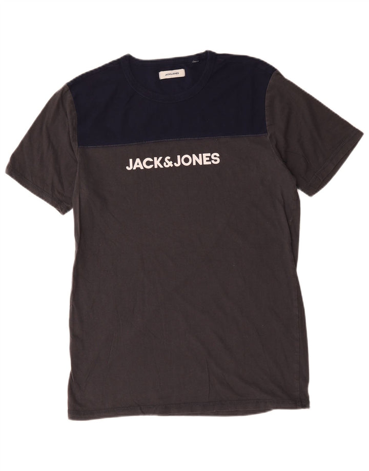Ανδρικό γραφικό μπλουζάκι Jack & Jones Top Medium Grey Colourblock