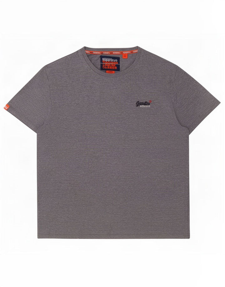 Ανδρικό T-Shirt Superdry Top Larg γκρι βαμβακερό