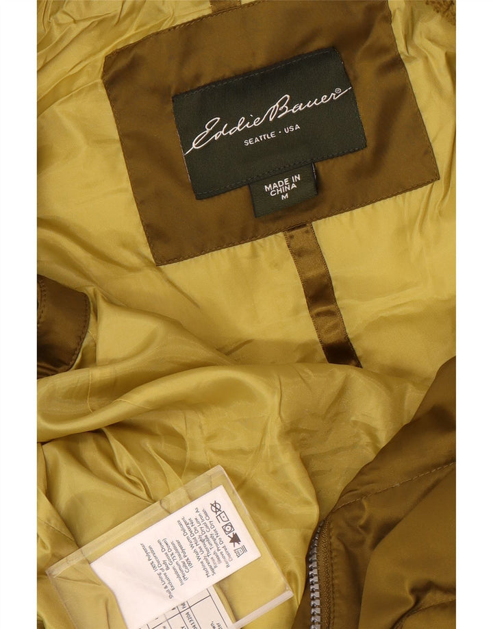 Eddie Bauer Γυναικείο padded Gilet UK 14 Medium Khaki Polyester