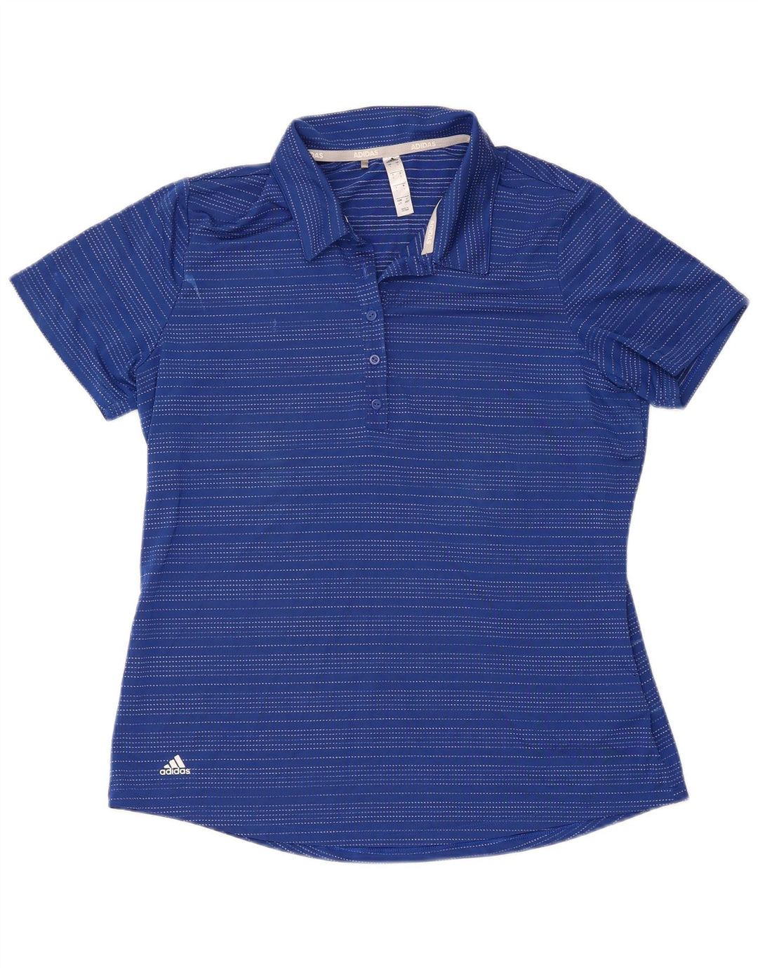 Γυναικείο κοντομάνικο polo μπλουζάκι Adidas με μεγάλο μπλε ριγέ πολυεστέρα