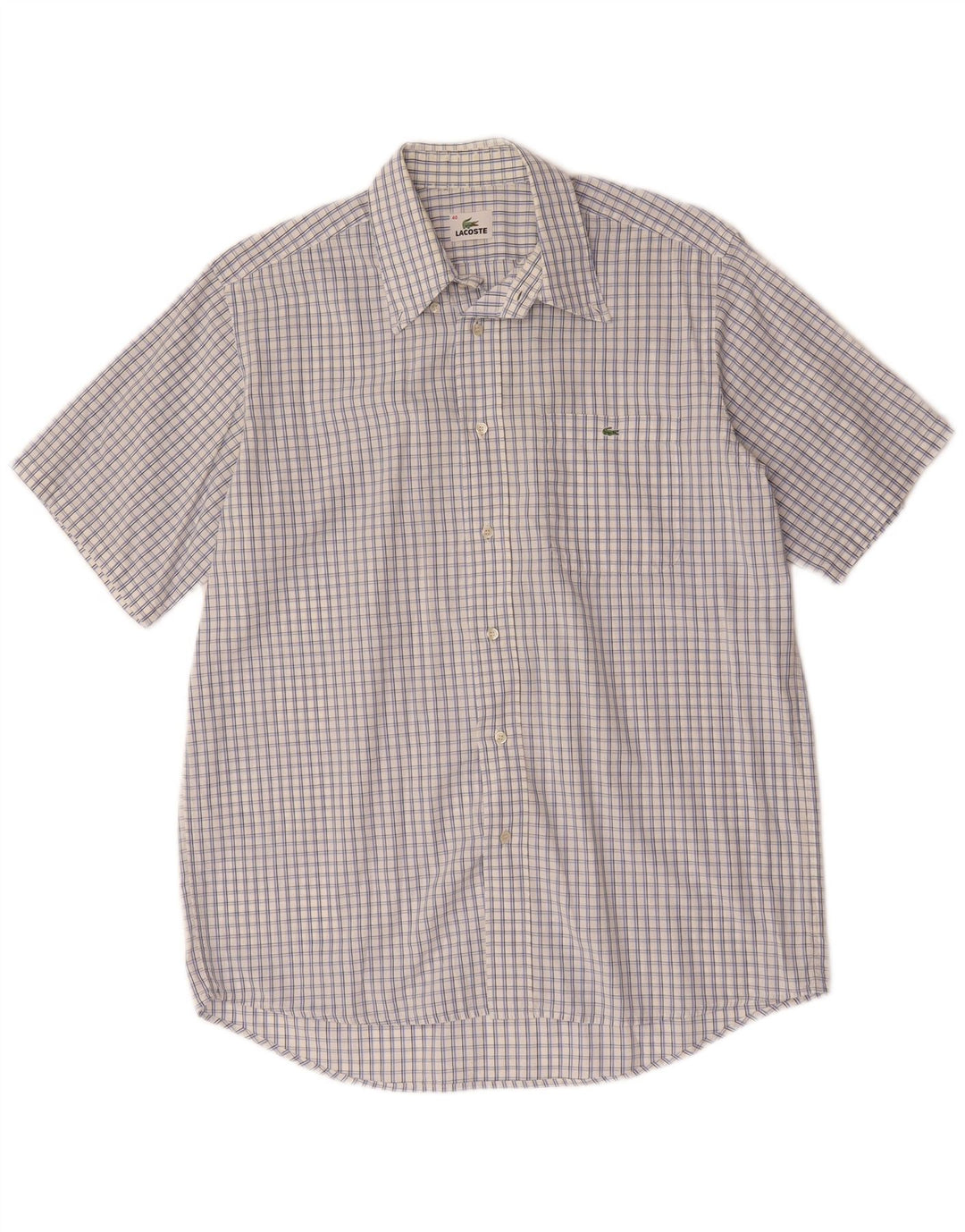 Ανδρικό κοντομάνικο πουκάμισο LACOSTE Μέγεθος 40 Medium Blue Check