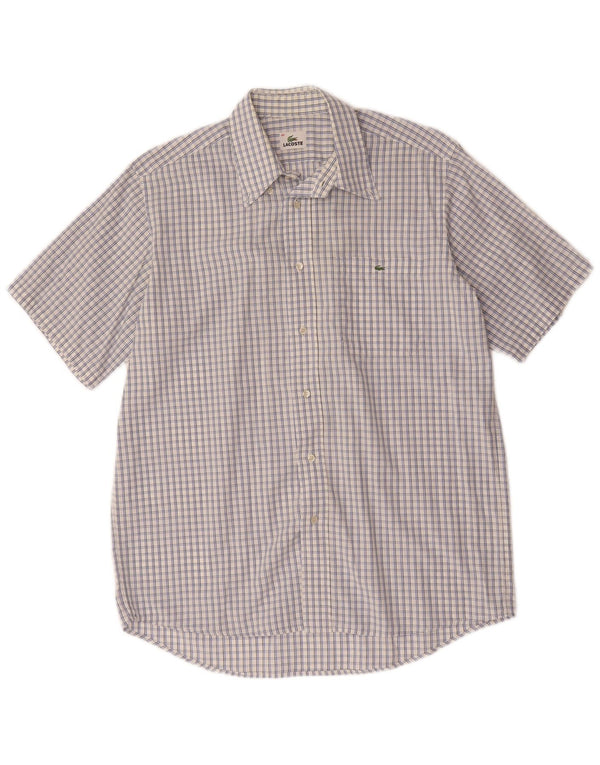 Ανδρικό κοντομάνικο πουκάμισο LACOSTE Μέγεθος 40 Medium Blue Check