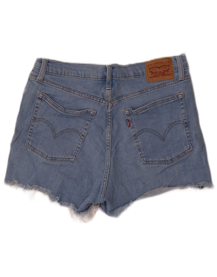 Γυναικείο ψηλό τζιν σορτς LEVI'S W32 μεγάλο μπλε βαμβακερό