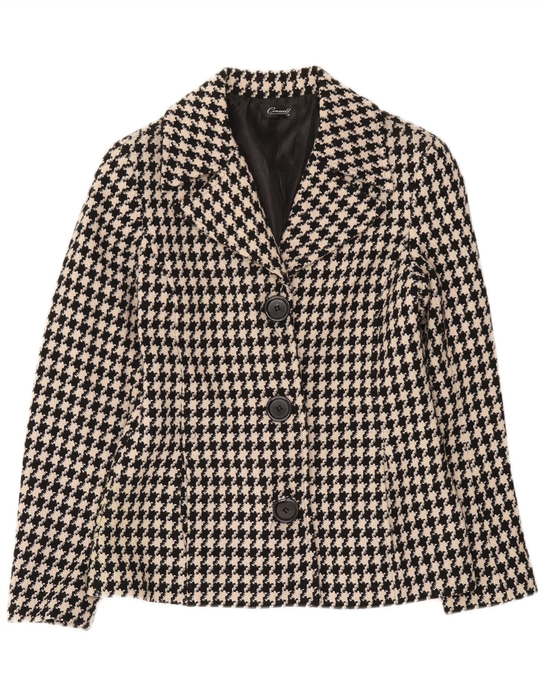 Conwell Γυναικείο σακάκι σακάκι με 3 κουμπιά UK 8 Small Black Houndstooth