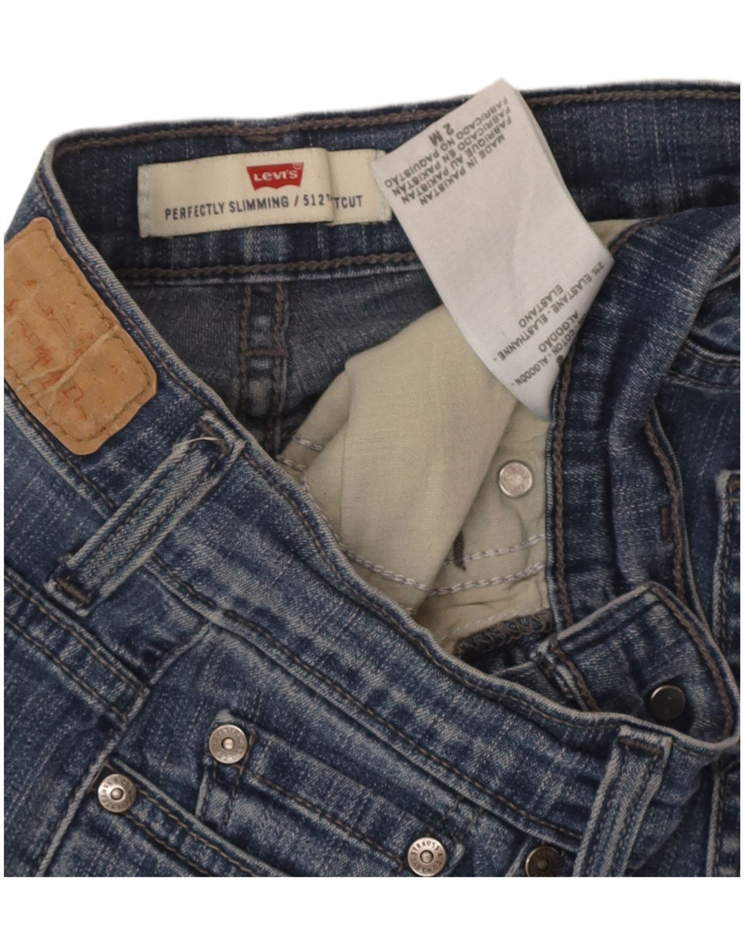 Levi's Womens 512 Perfectly Slimming Bootcut Jeans W26 L30 Blue Cotton