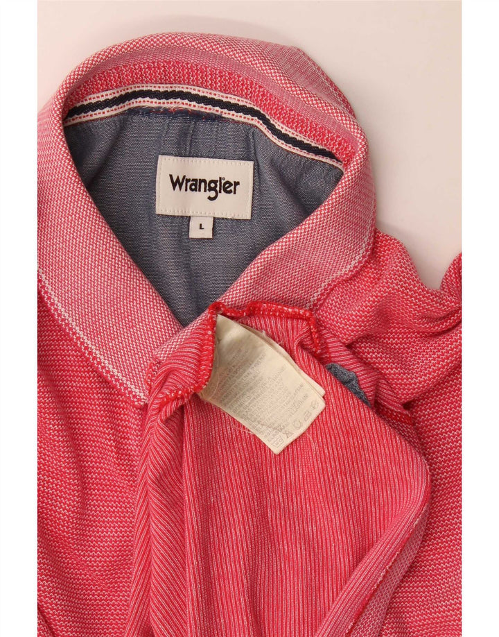 Ανδρικό πουκάμισο πόλο Wrangler μεγάλο κόκκινο βαμβακερό