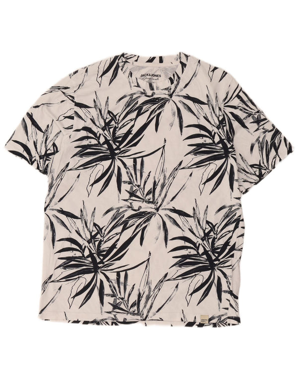 Jack & Jones Ανδρικό T-Shirt Top μεγάλο λευκό φλοράλ βαμβακερό